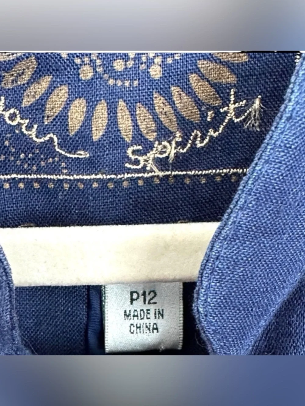 Coldwater Creek Linen Jacket Navy Button Mandarin Collar Lightweight Blazer M - Picture 4 of 10